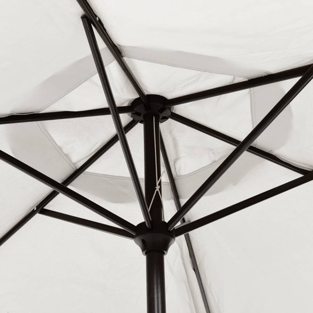 vidaXL Garden Parasol Sand White 200x224 cm Aluminium