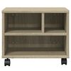 vidaXL Printer Stand with Wheels Sonoma Oak 41x32x34,5 cm