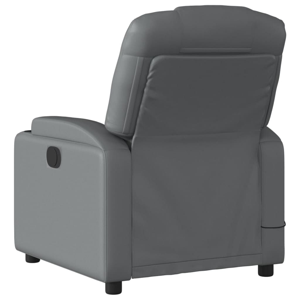 vidaXL Massage Recliner Chair Grey Faux Leather