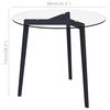 vidaXL Dining Table Transparent 80 cm Tempered Glass