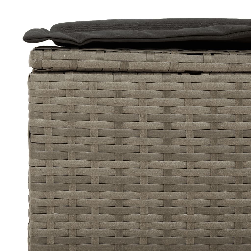 vidaXL 3 Piece Garden Sofa Set with Cushions Grey Poly Rattan