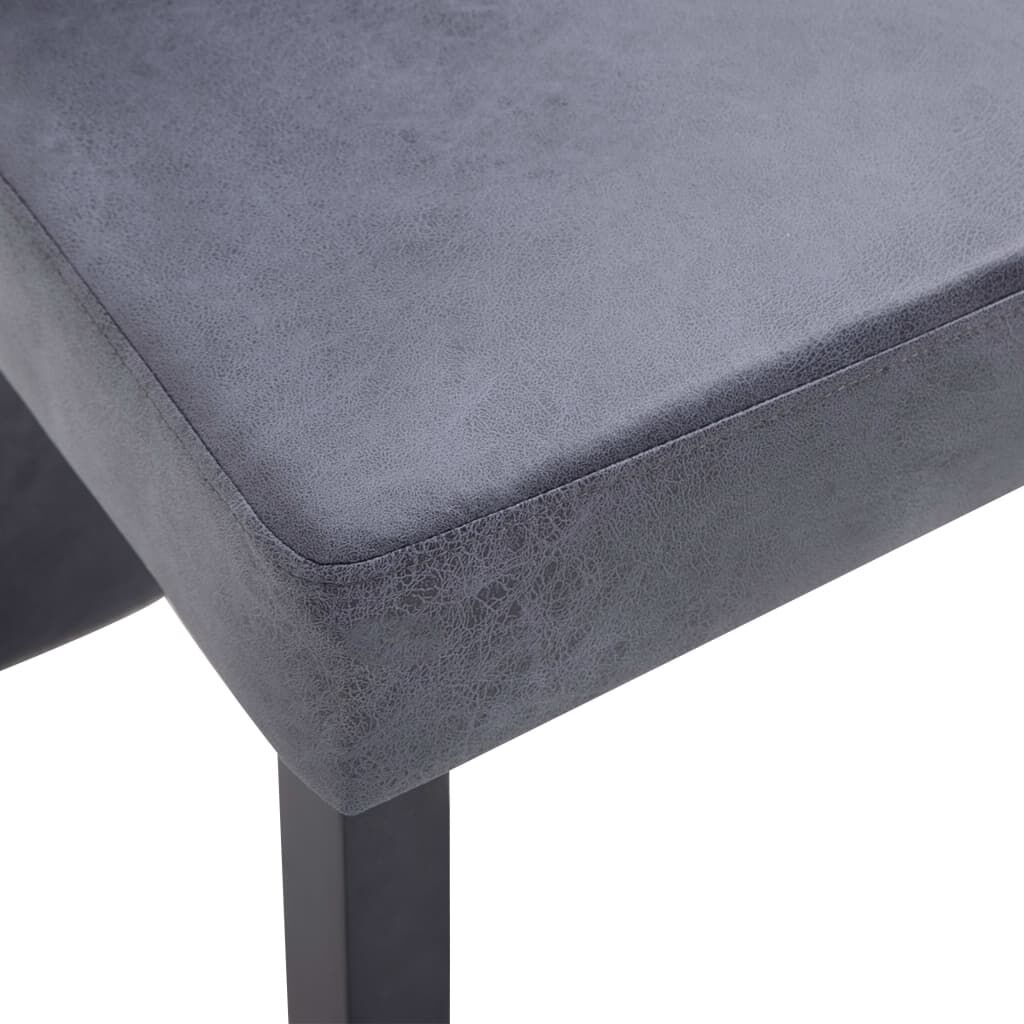 vidaXL Dining Chairs 4 pcs grey Faux Suede Leather