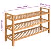 vidaXL Shoe Rack with 3 Shelves 100x27x60 cm Solid Oak Wood