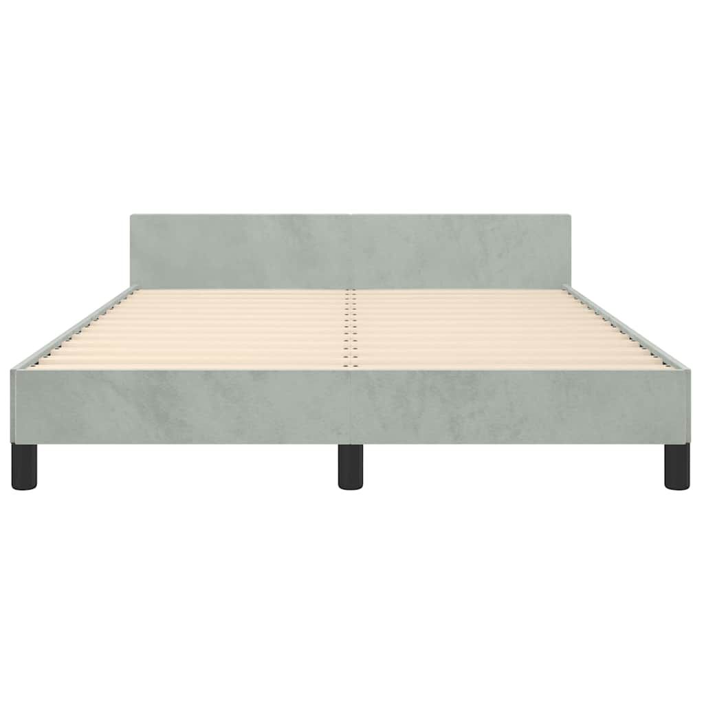 vidaXL Bed Frame without Mattress Light Grey Double Velvet