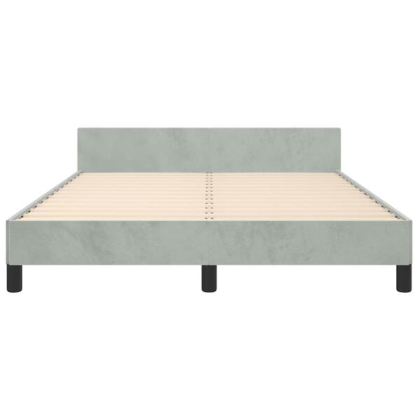 vidaXL Bed Frame without Mattress Light Grey Double Velvet