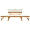 vidaXL Garden Bench with Cushions 2-in-1 190 cm Solid Acacia Wood