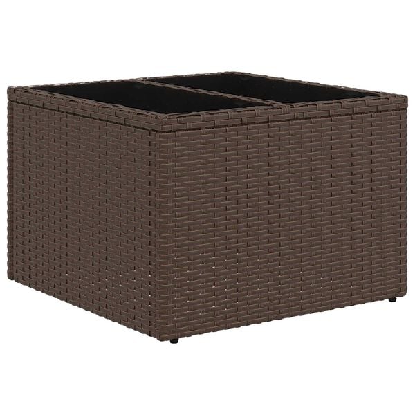 vidaXL 8 Piece Garden Sofa Set with Cushions Brown Poly Rattan