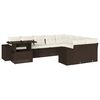 vidaXL 10 Piece Garden Sofa Set with Cushions Brown Poly Rattan
