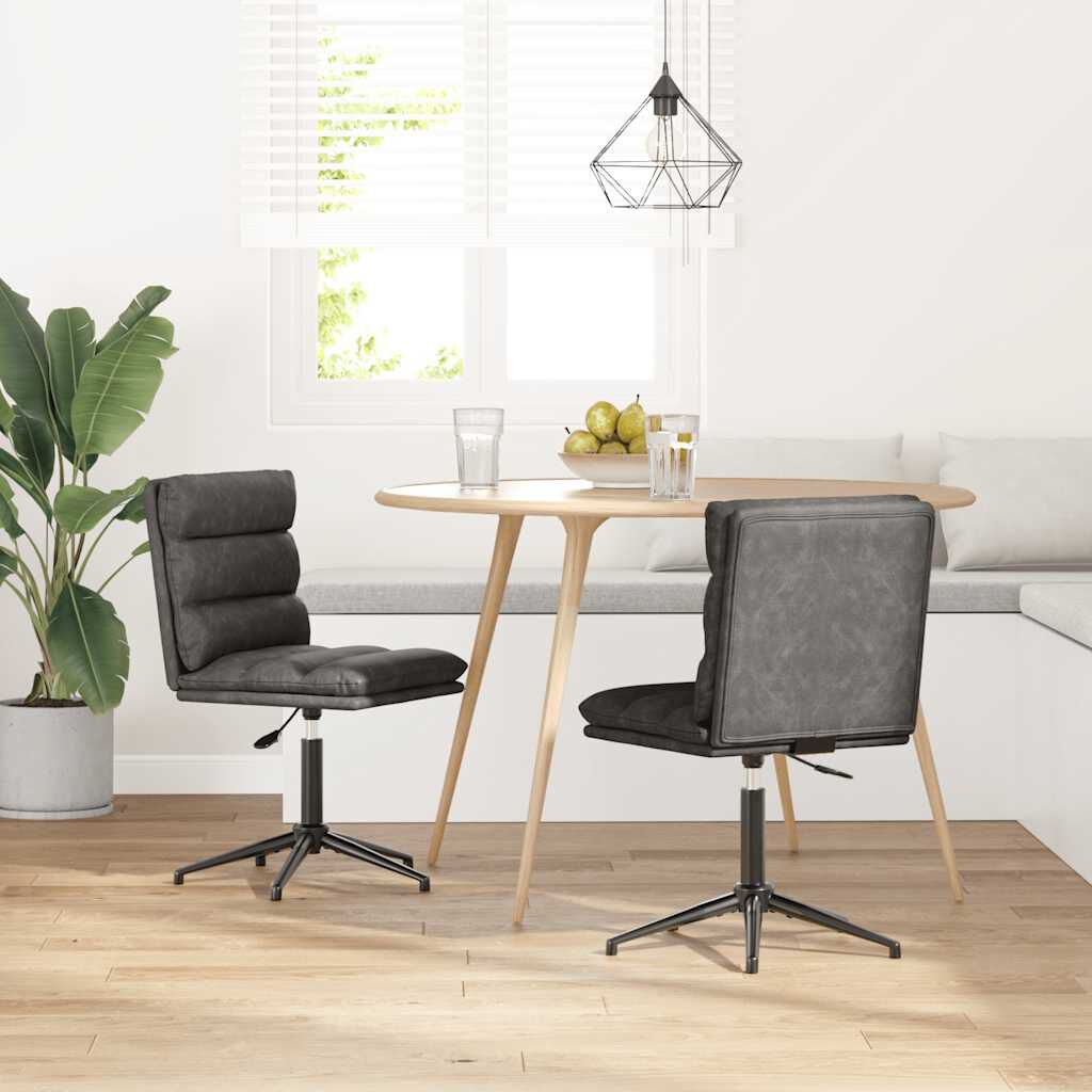 vidaXL Dining Chairs 2 pcs Black Faux Leather