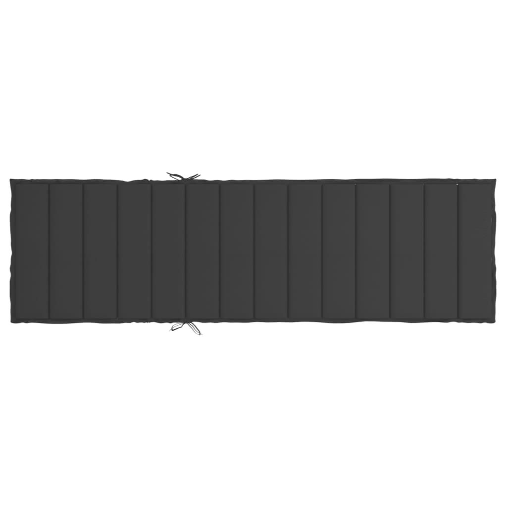 vidaXL Sun Lounger Cushion Black 200x70x3cm Oxford Fabric