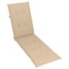 vidaXL Outdoor Deck Chair with Footrest and Cushion Solid Acacia Wood
