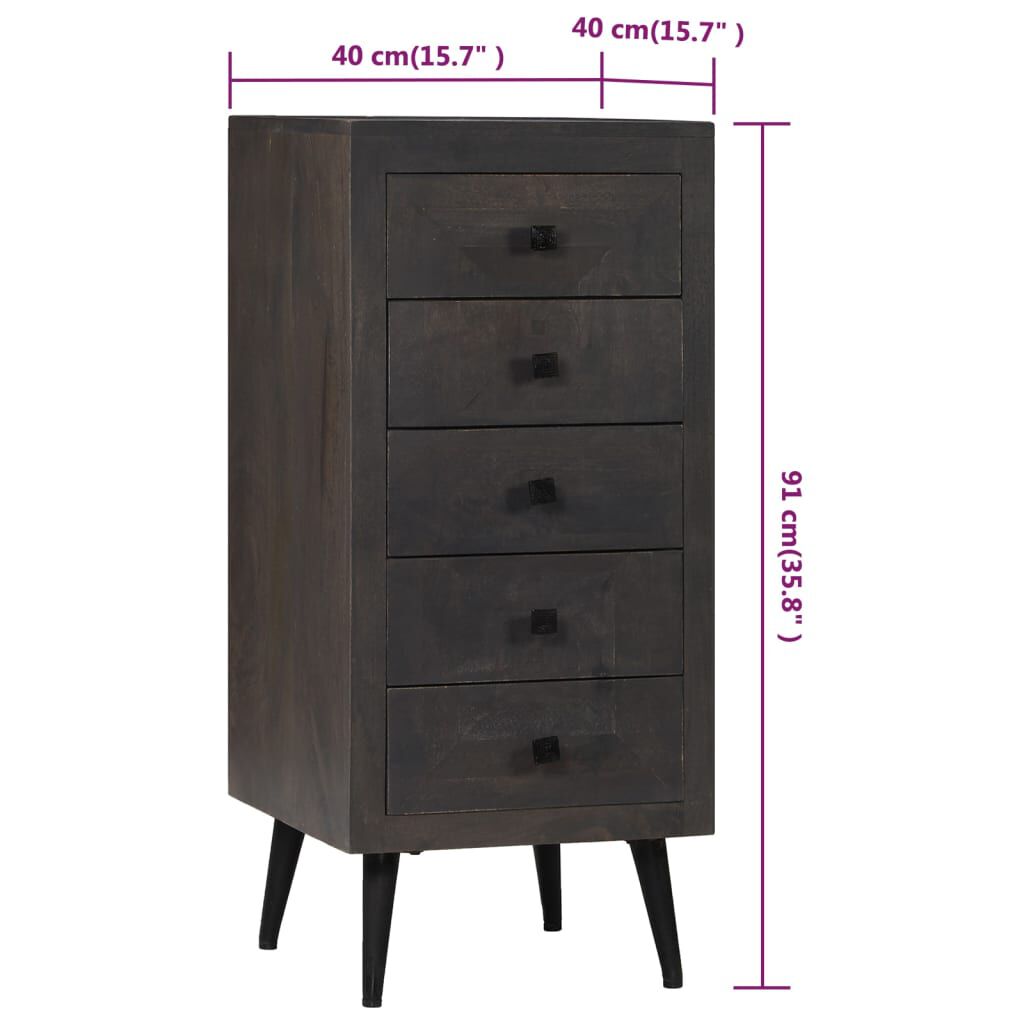 vidaXL Sideboard Solid Mango Wood 40x40x91 cm