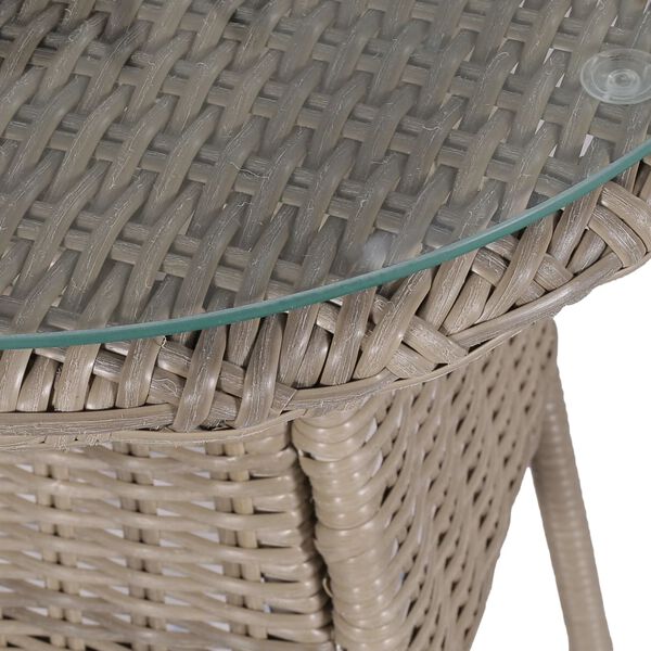 vidaXL 3 Piece Bistro Set with Cushions Poly Rattan Brown