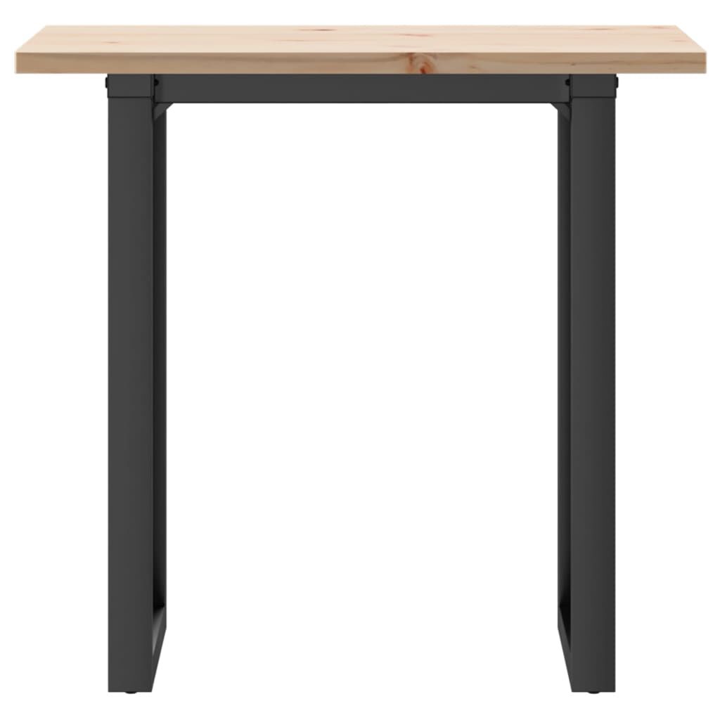 vidaXL Dining Table O-Frame 80x50x75.5 cm Solid Wood Pine and Steel