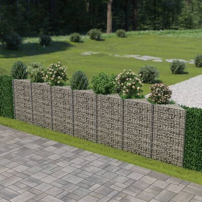 vidaXL Gabion Wall Galvanised Steel 450x30x100 cm