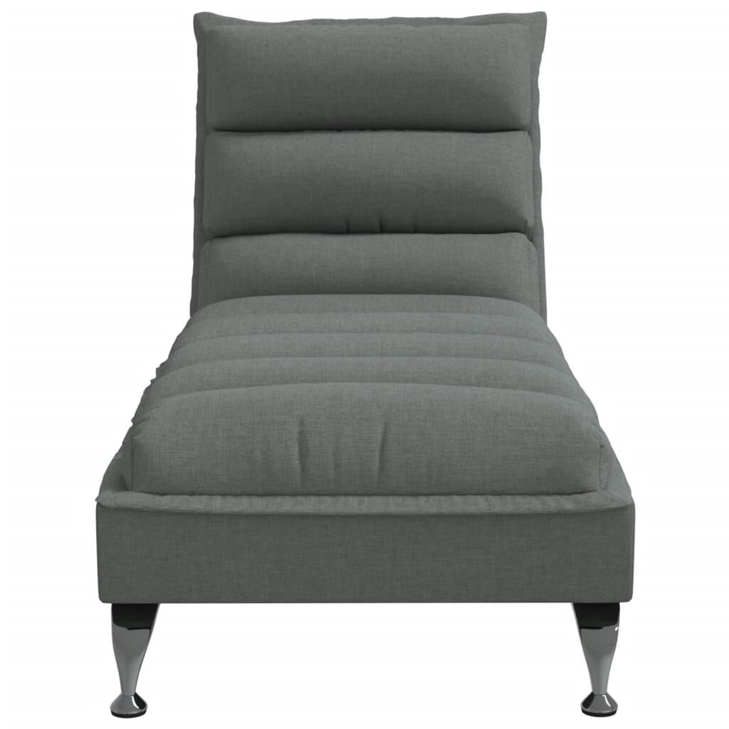 vidaXL Chaise Lounge with Cushions Dark Grey Fabric