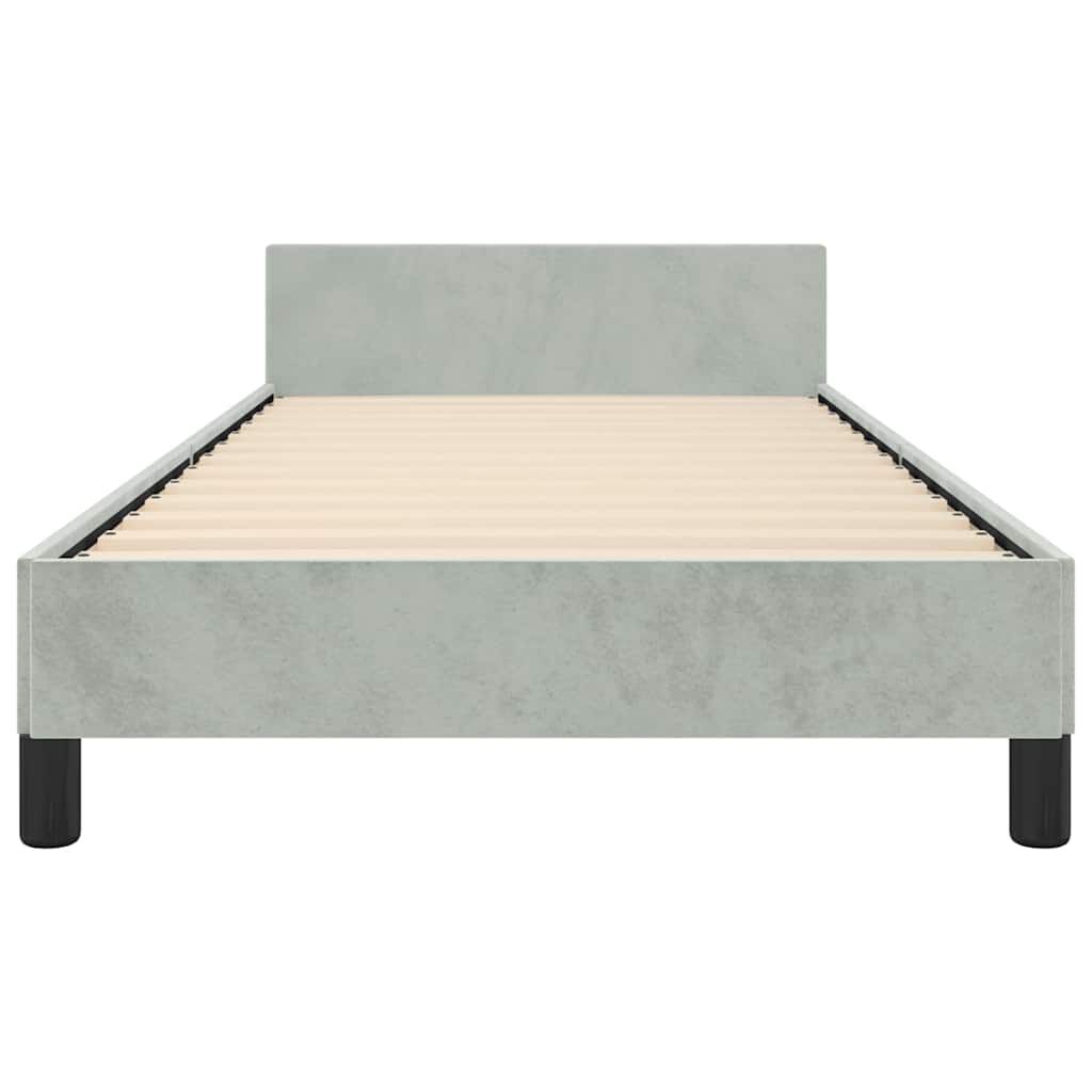 vidaXL Bed Frame without Mattress Light Grey 100x190 cm Velvet