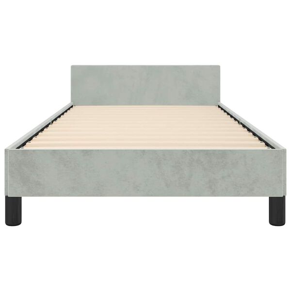 vidaXL Bed Frame without Mattress Light Grey 100x190 cm Velvet