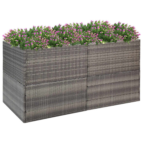 vidaXL Garden Planter Grey 157x80x80 cm Poly Rattan
