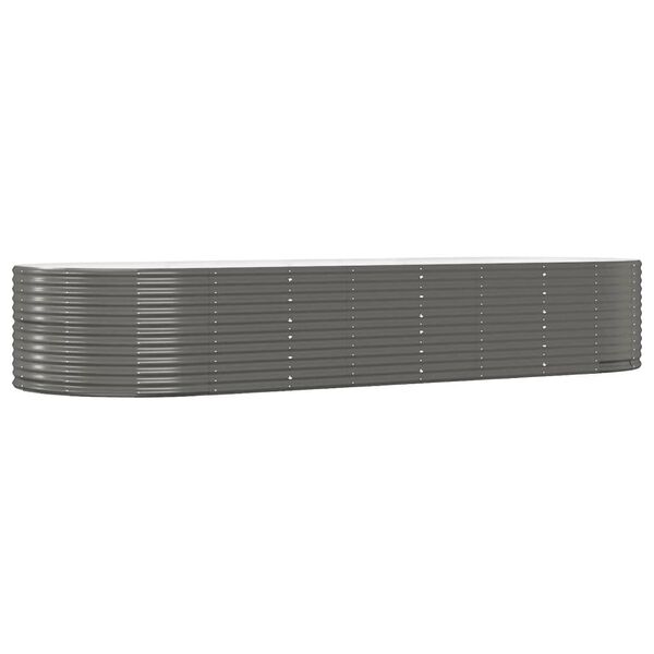 vidaXL Garden Raised Bed Grey 367x140x68 cm Powder-coated Steel