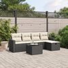 vidaXL 6 Piece Garden Sofa Set with Cushions Black Poly Rattan
