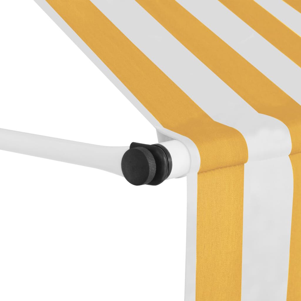 vidaXL Manual Retractable Awning 100 cm Orange and White Stripes