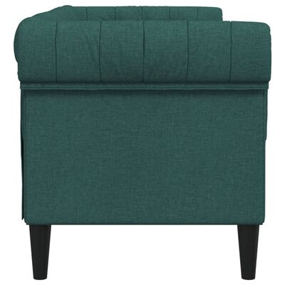 vidaXL Chesterfield Sofa 2-Seater Dark Green Fabric