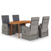 vidaXL 5 Piece Garden Dining Set Grey