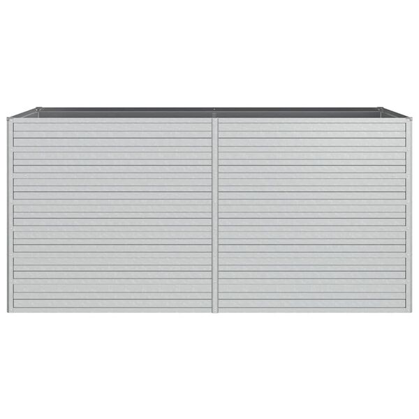 vidaXL Garden Raised Bed 160x80x77 cm Galvanized Steel Silver