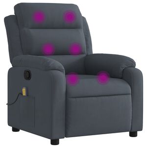 vidaXL Massage Recliner Chair Dark Grey Velvet
