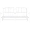 vidaXL Metal Bed Frame without Mattress with Footboard&nbsp;White 193x203cm