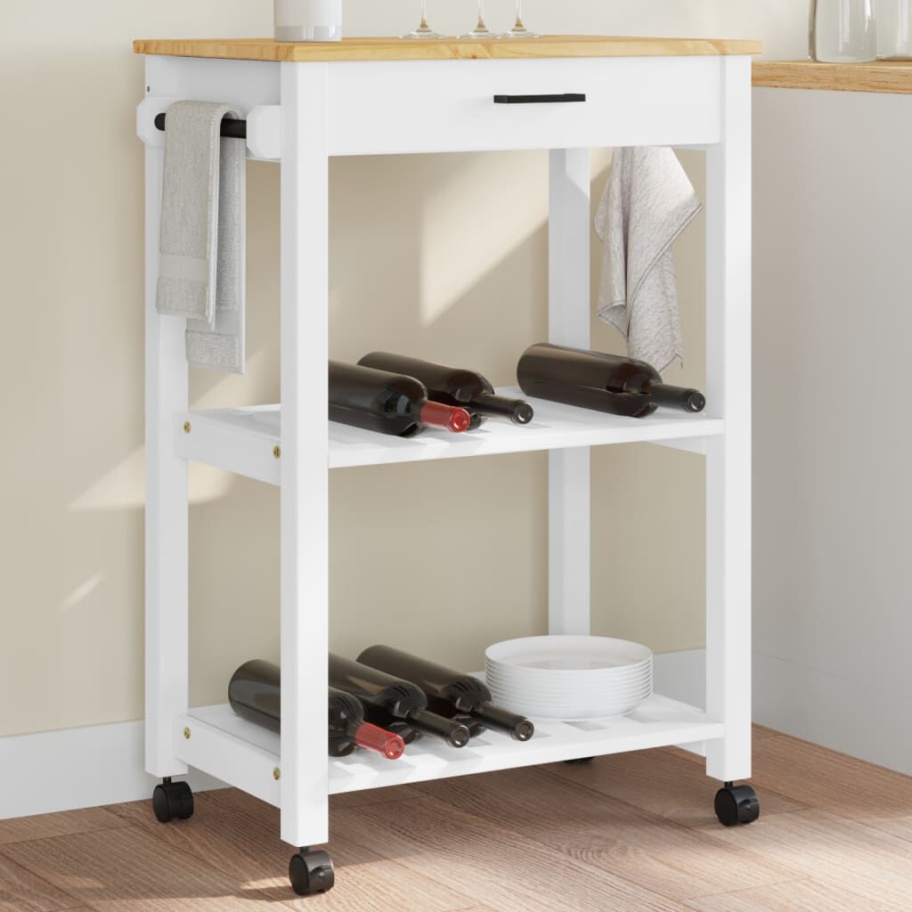 vidaXL Kitchen Trolley MONZA 60x40x90 cm Solid Wood Pine