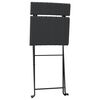 vidaXL Folding Bistro Chairs 2 pcs Black Poly Rattan and Steel