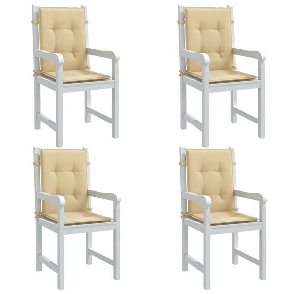 vidaXL Lowback Chair Cushions 4 pcs Melange Beige 100x50x4 cm Fabric