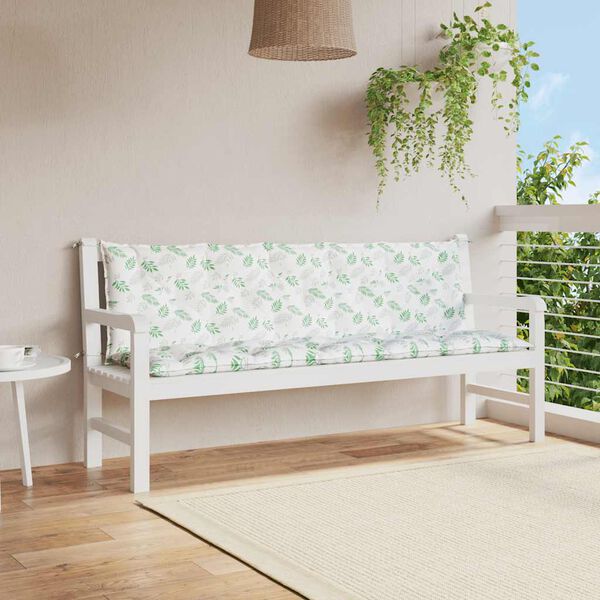 vidaXL Garden Bench Cushions 2 pcs Leaf Pattern Oxford Fabric