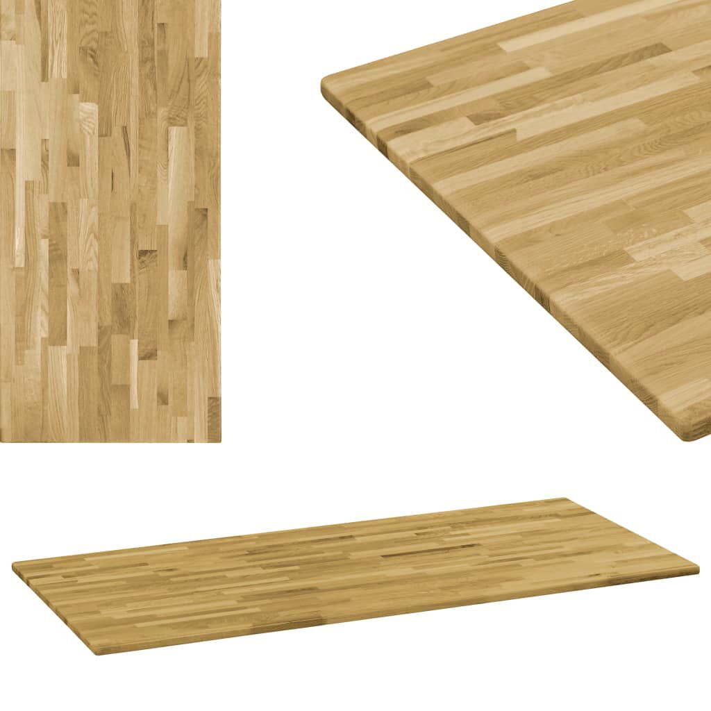vidaXL Table Top Solid Oak Wood Rectangular 23 mm 140x60 cm