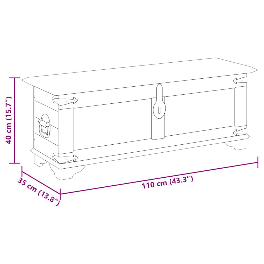 vidaXL Storage Chest Rough Mango Wood