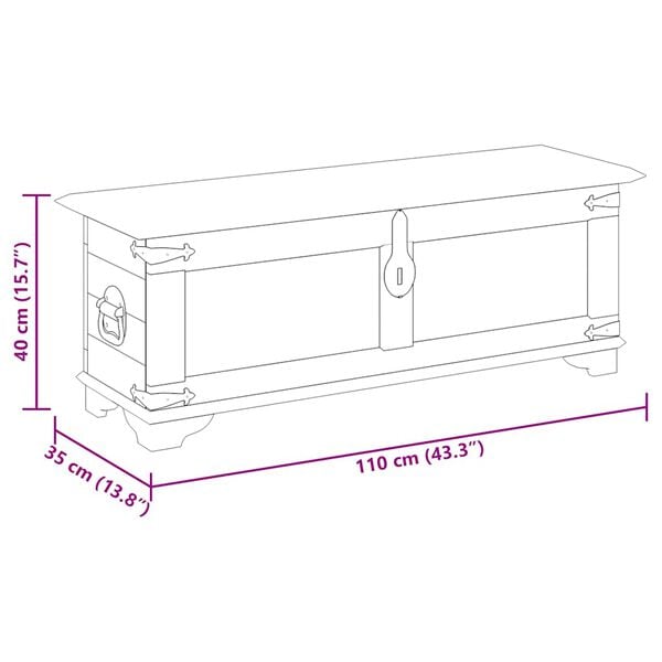 vidaXL Storage Chest Rough Mango Wood