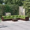 vidaXL 8 Piece Garden Lounge Set with Cushions Poly Rattan Brown