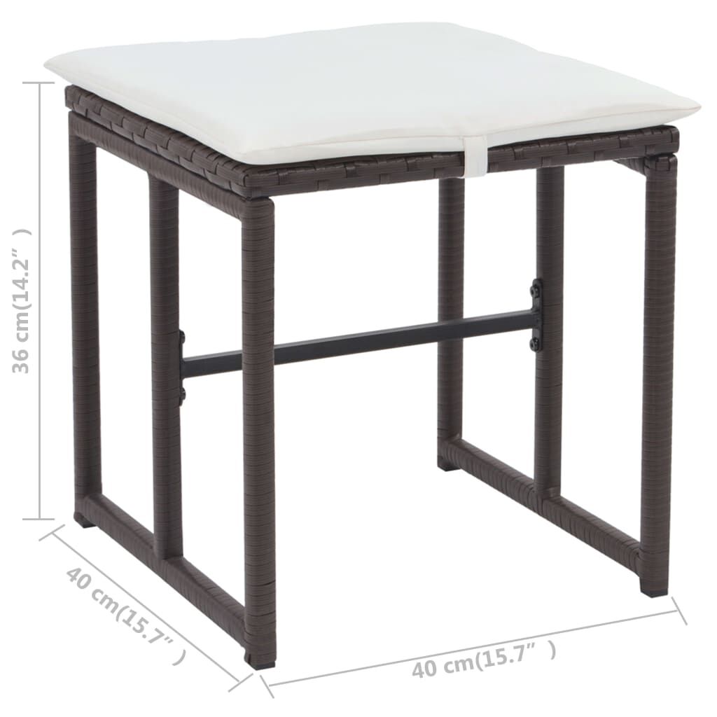 vidaXL 5 Piece Outdoor Dining Set Steel Poly Rattan Brown