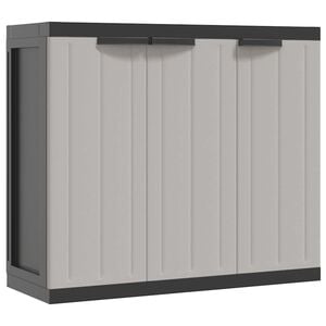 vidaXL Outdoor Storage Cabinet Grey and Black 97x37x85 cm PP