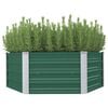 vidaXL Raised Garden Bed 129x129x45 cm Galvanised Steel Green