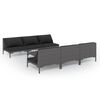 vidaXL 7 Piece Garden Lounge Set with Cushions Poly Rattan Dark Grey