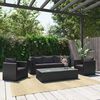 vidaXL 7 Piece Garden Lounge Set with Cushions Poly Rattan Black