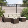 vidaXL 6 Piece Garden Sofa Set with Cushions Brown Poly Rattan