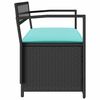 vidaXL Garden Storage Bench with Cushion Black Poly Rattan