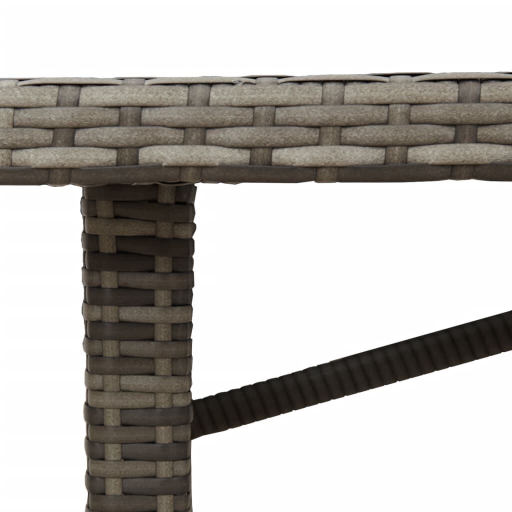 vidaXL Garden Table with Acacia Wood Top Grey 190x80x74 cm Poly Rattan