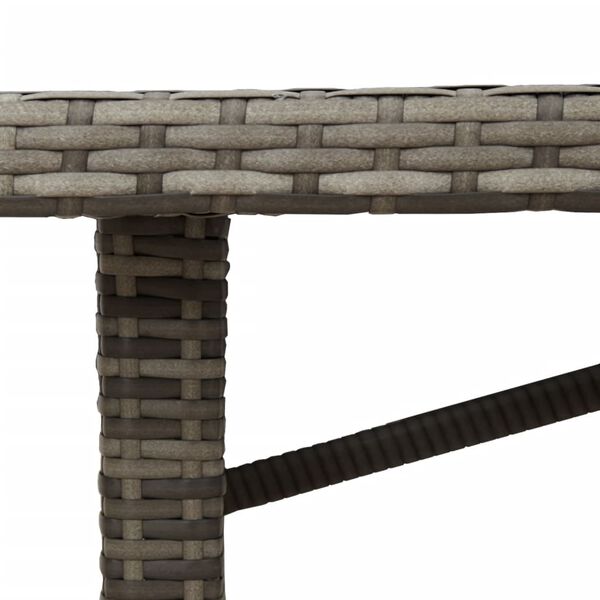 vidaXL Garden Table with Acacia Wood Top Grey 190x80x74 cm Poly Rattan