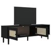 vidaXL TV Cabinet SENJA Rattan Look Black 158x40x49cm Solid Wood Pine