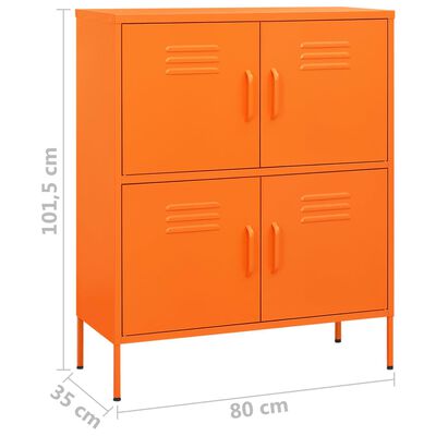 vidaXL Storage Cabinet Orange 80x35x101.5 cm Steel